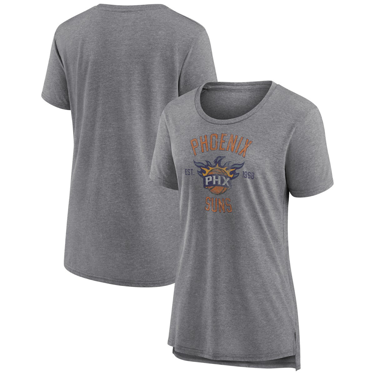 Phoenix Suns Women's Heritage Tri-Blend T-Shirt Heather Gray