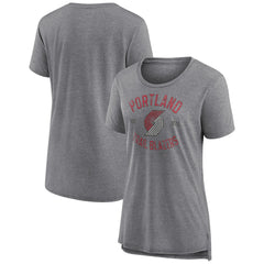 Portland Trail Blazers Women's Heritage Tri-Blend T-Shirt Heather Gray