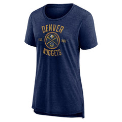Denver Nuggets Women's Heritage Tri-Blend T-Shirt Heather Navy