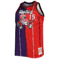 Vince Carter Toronto Raptors Big & Tall Hardwood Classics 1998/99 Split Swingman Jersey Purple/Red | Mitchell & Ness US