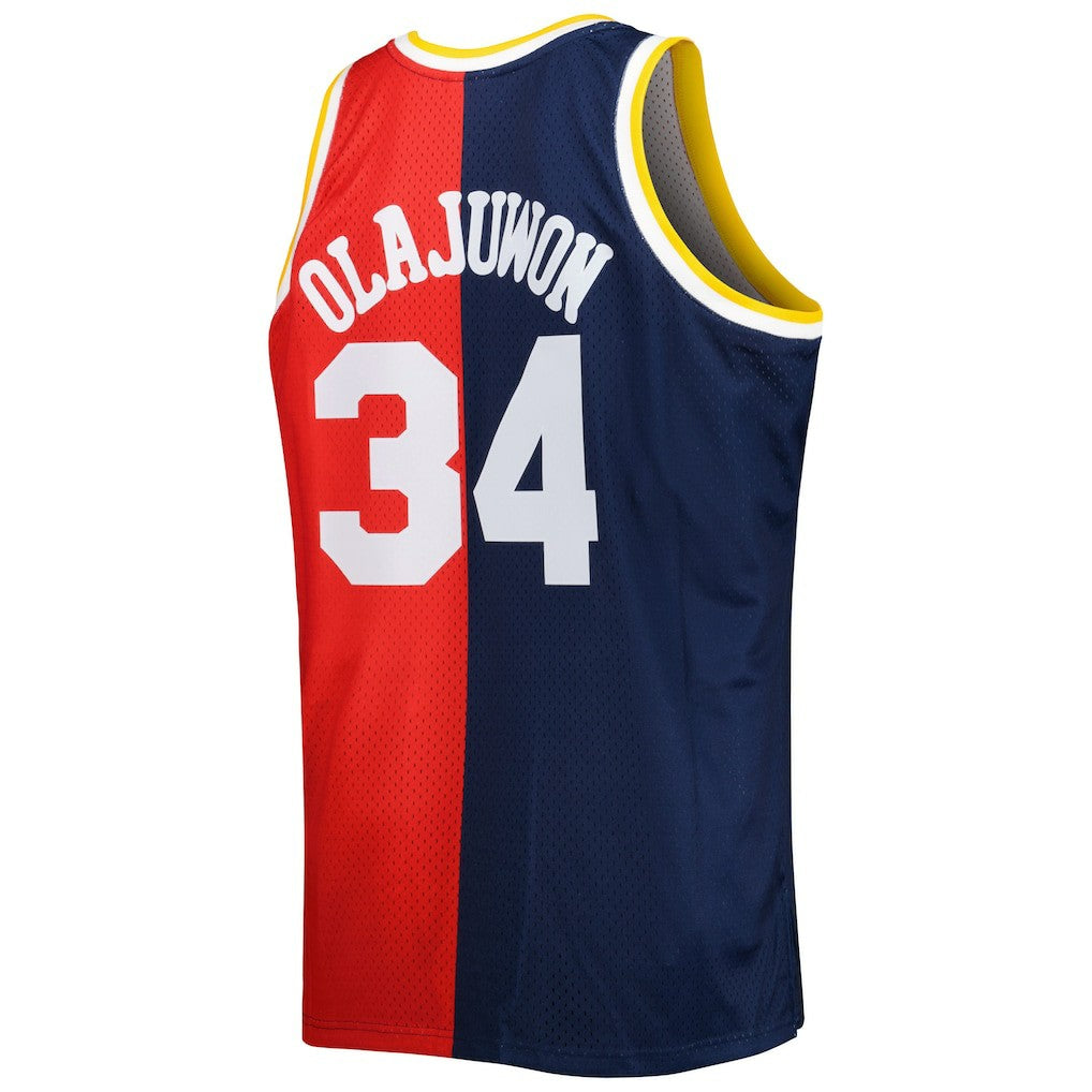 Hakeem Olajuwon Houston Rockets Big & Tall Hardwood Classics 1993/94 Split Swingman Jersey Navy/Red | Mitchell & Ness Near Me