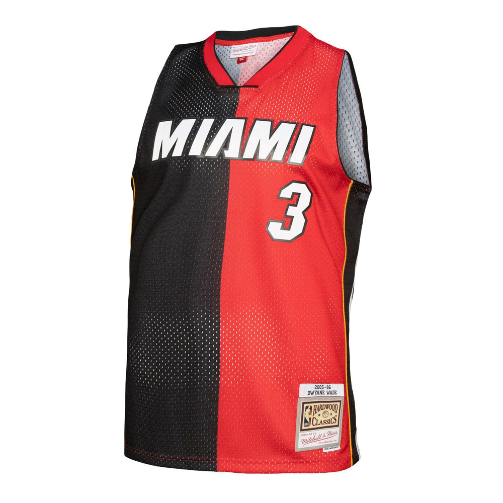 Dwyane Wade Miami Heat Big & Tall Hardwood Classics 2005/06 Split Swingman Jersey Black/Red | Mitchell & Ness online