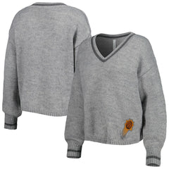 Phoenix Suns Lusso Women's Scarletts Lantern Sleeve Tri-Blend V-Neck Pullover Sweater Gray