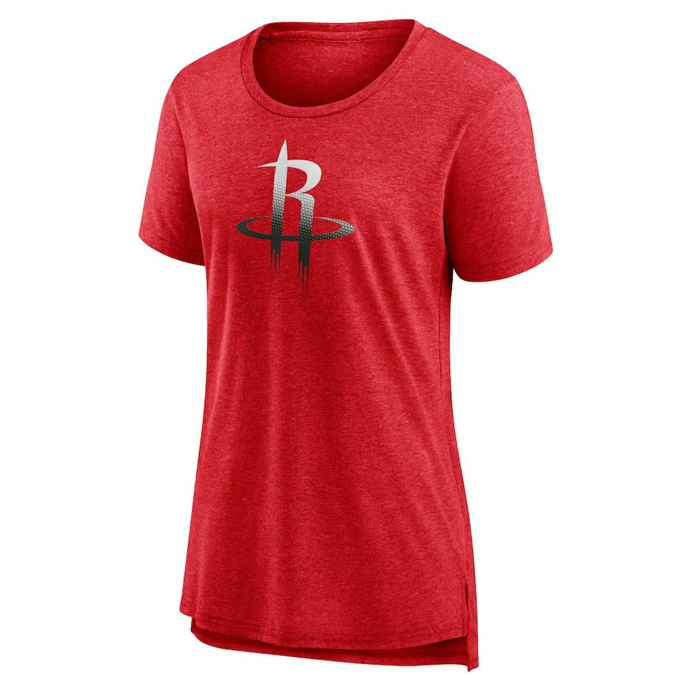 Houston Rockets Women's Gradient Logo Tri-Blend T-Shirt Heather Red