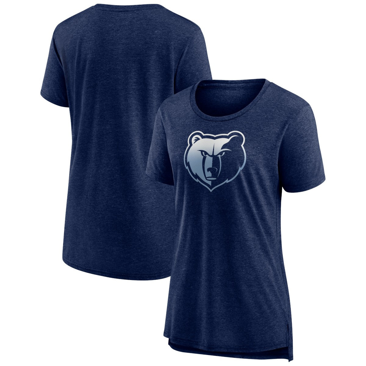 Memphis Grizzlies Women's Gradient Logo Tri-Blend T-Shirt Heather Navy