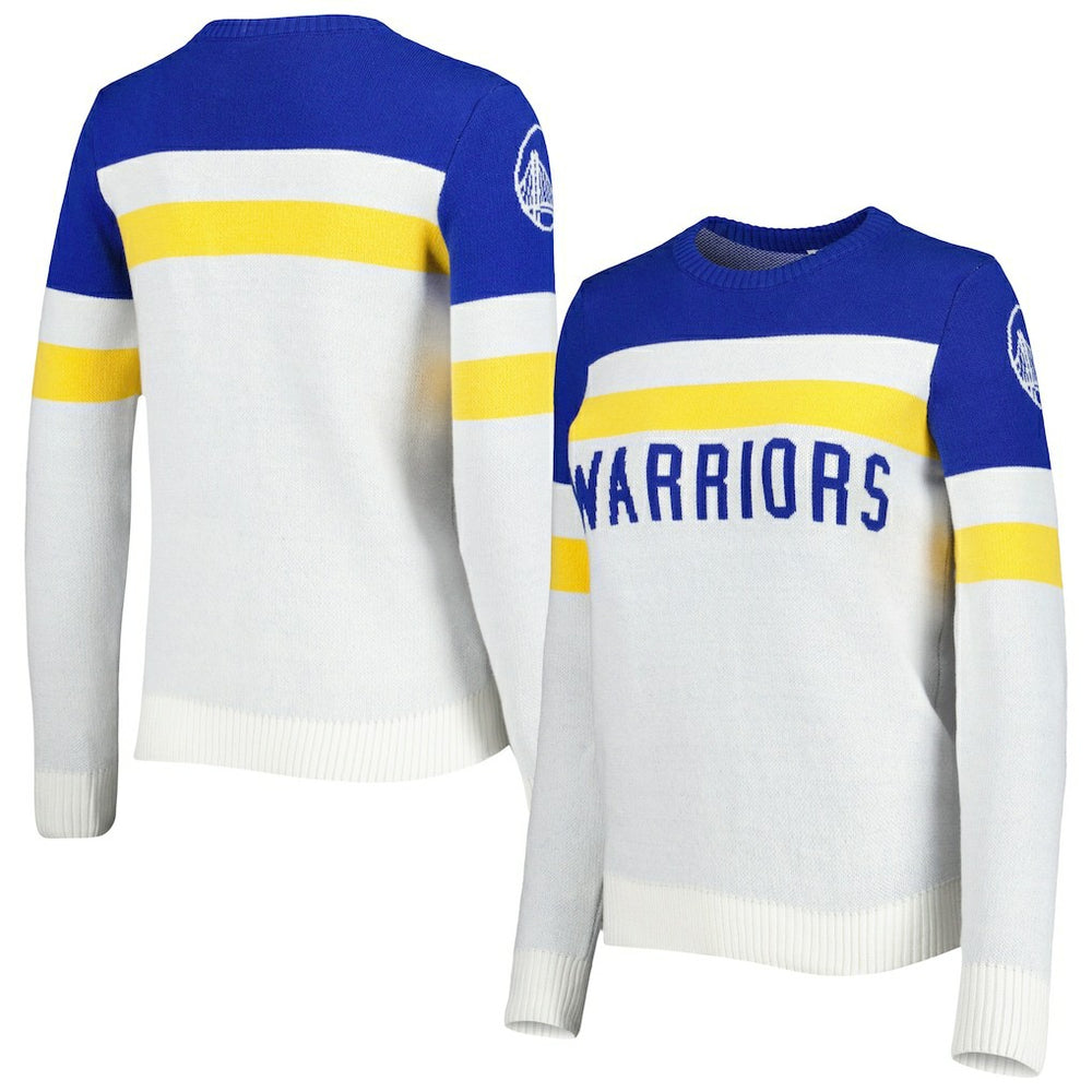 Golden State Warriors Lusso Women's Dominique Pullover Sweater Royal/Cream