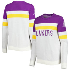 Los Angeles Lakers Lusso Women's Dominique Pullover Sweater Purple/Cream