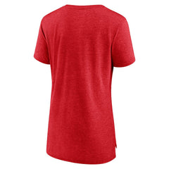 Houston Rockets Women's Distressed Logo Tri-Blend T-Shirt Heather Red