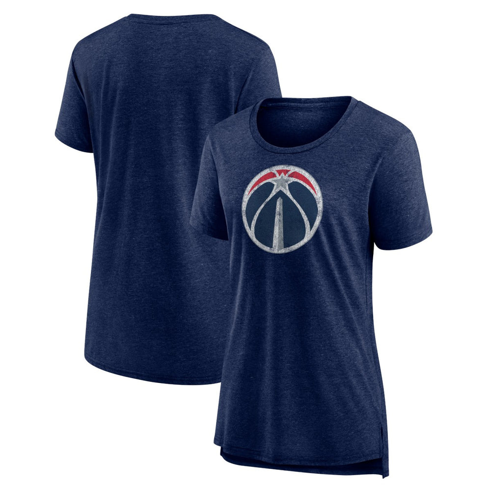 Washington Wizards Women's Distressed Logo Tri-Blend T-Shirt Heather Navy