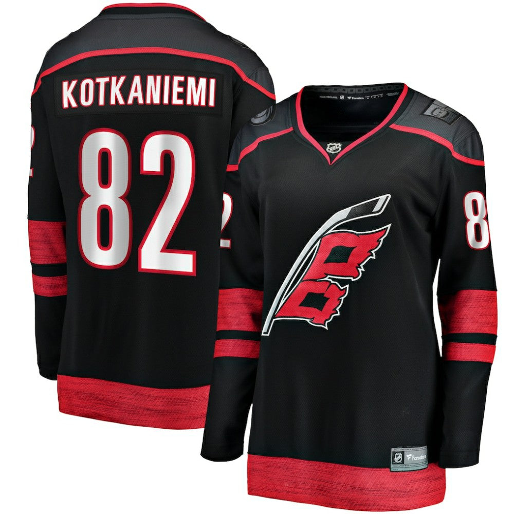 Jesperi Kotkaniemi Carolina Hurricanes Fanatics Women's Home Breakaway Player Jersey - Black - NHL 5135858