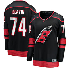 Jaccob Slavin Carolina Hurricanes Fanatics Women's Home Breakaway Player Jersey - Black - NHL 5135861