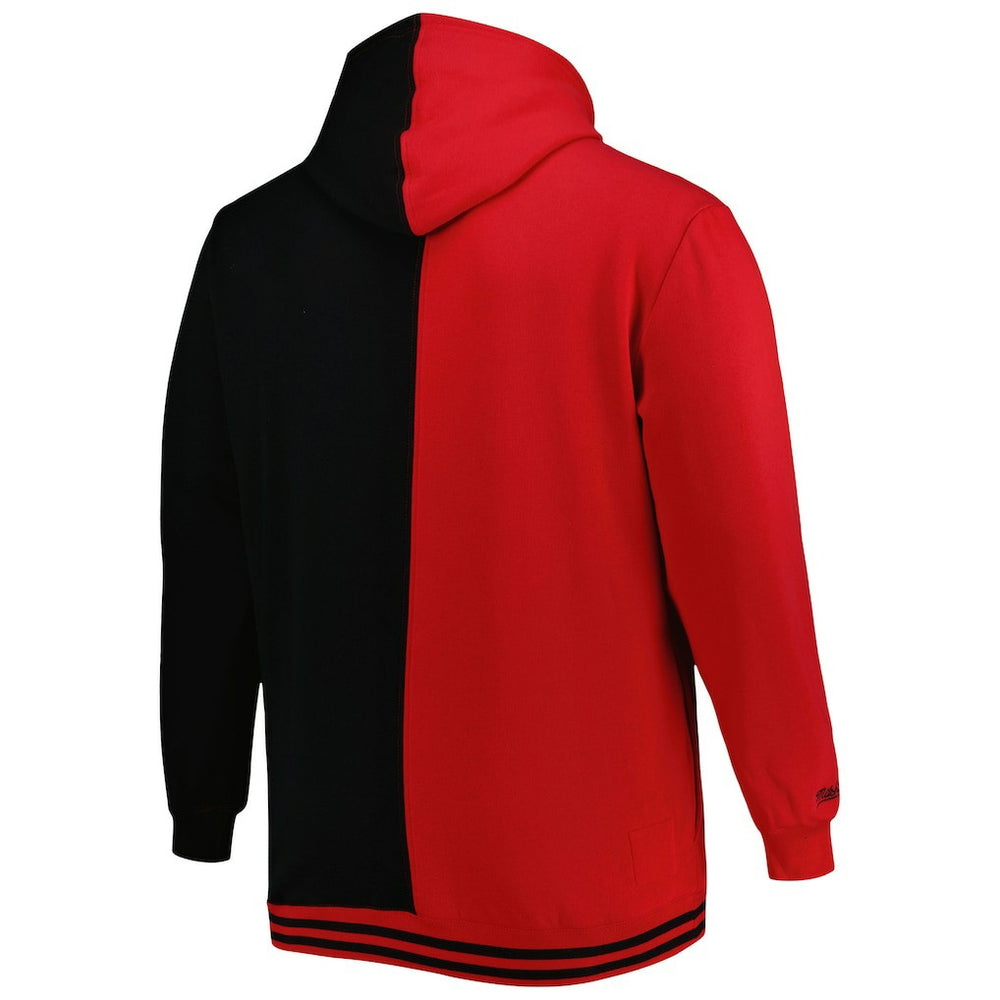 Atlanta Hawks Hardwood Classics Big & Tall Hardwood Classics Split Pullover Hoodie Red/Black | Mitchell & Ness