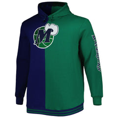 Dallas Mavericks Hardwood Classics Big & Tall Hardwood Classics Split Pullover Hoodie for sale Navy/Green | Mitchell & Ness online