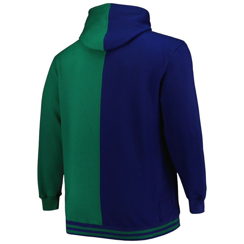 Dallas Mavericks Hardwood Classics Big & Tall Hardwood Classics Split Pullover Hoodie for sale Navy/Green | Mitchell & Ness online