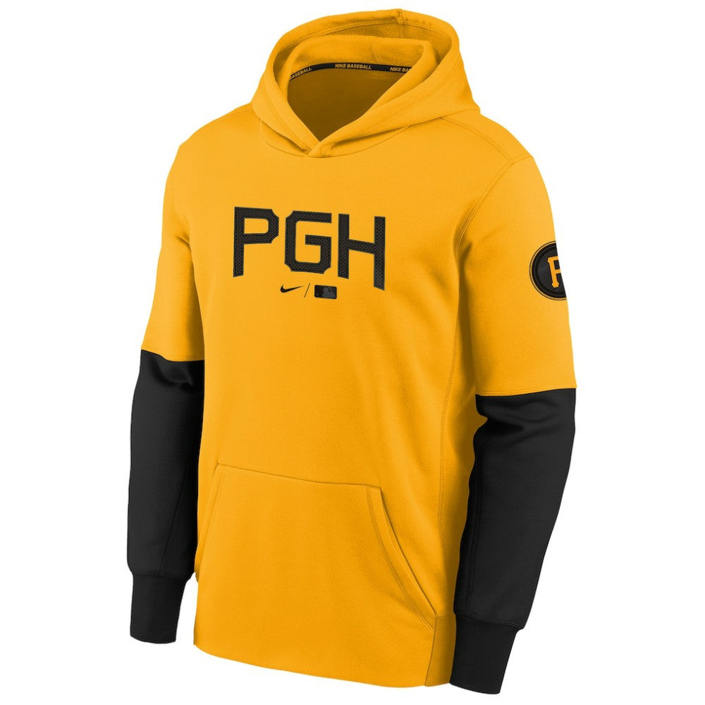 Pittsburgh Pirates Nike Youth City Connect Therma Performance Pullover Hoodie - Gold - Nike on Sale
