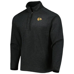 Chicago Blackhawks Antigua Course Quarter-Zip Jacket - Heathered Black - NHL 5138515
