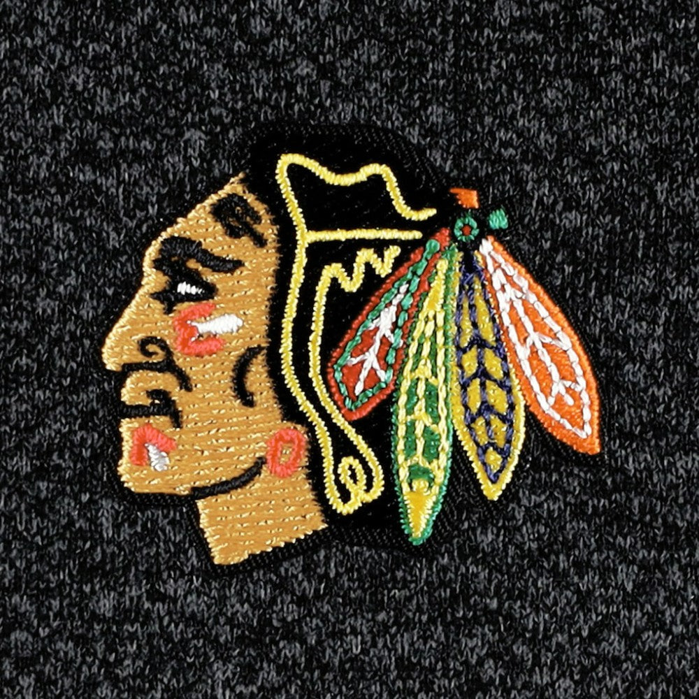 Chicago Blackhawks Antigua Course Quarter-Zip Jacket - Heathered Black - NHL 5138515
