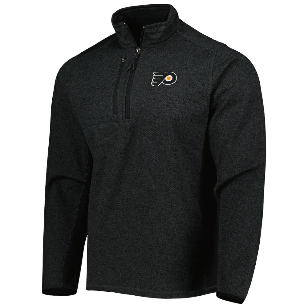 Philadelphia Flyers Antigua Course Quarter-Zip Jacket - Heathered Black - NHL 5138520