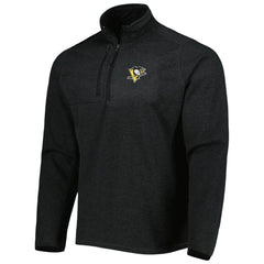 Pittsburgh Penguins Antigua Course Quarter-Zip Jacket - Heathered Black - NHL 5138525