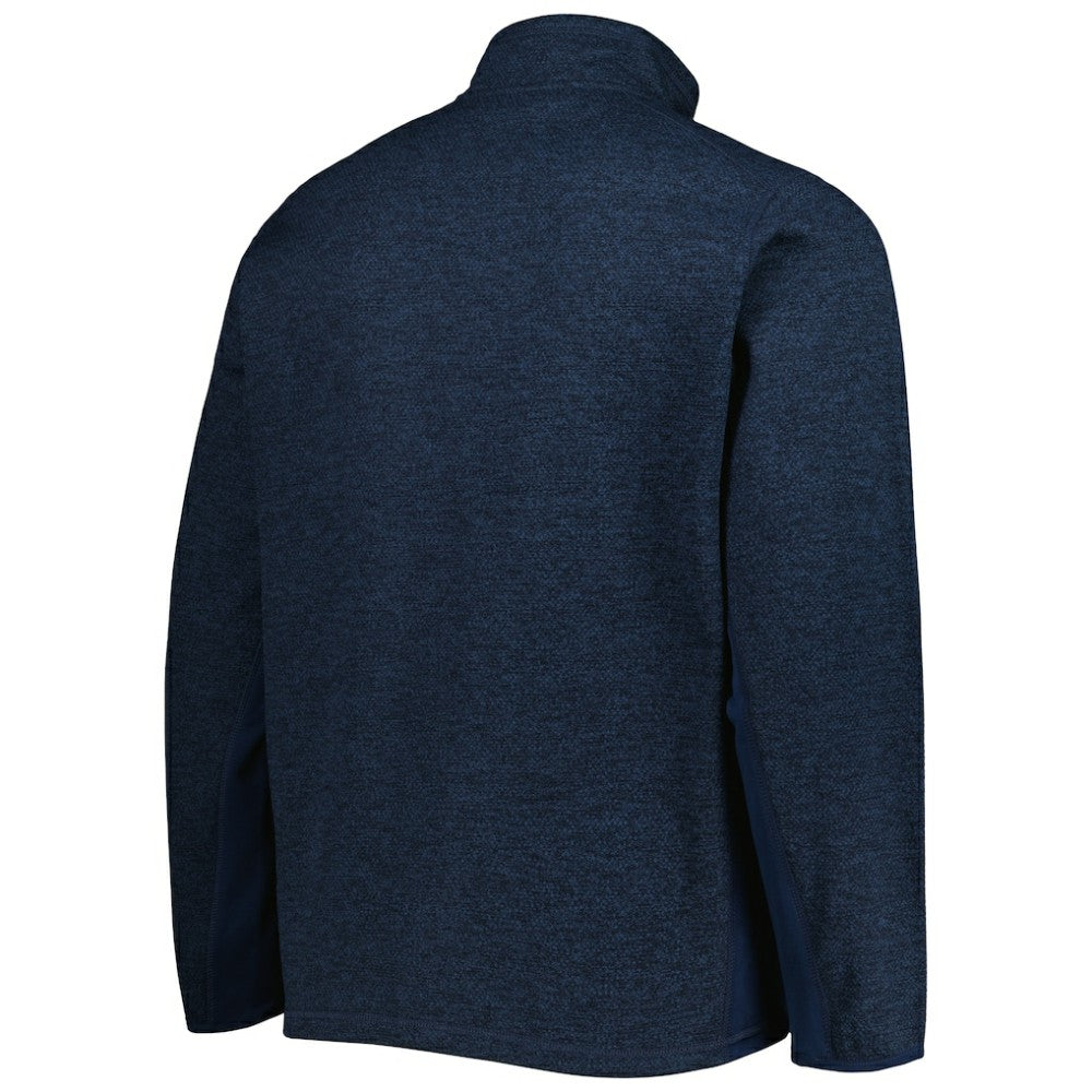 Seattle Kraken Antigua Course Quarter-Zip Jacket - Heathered Deep Sea Blue - NHL 5138528
