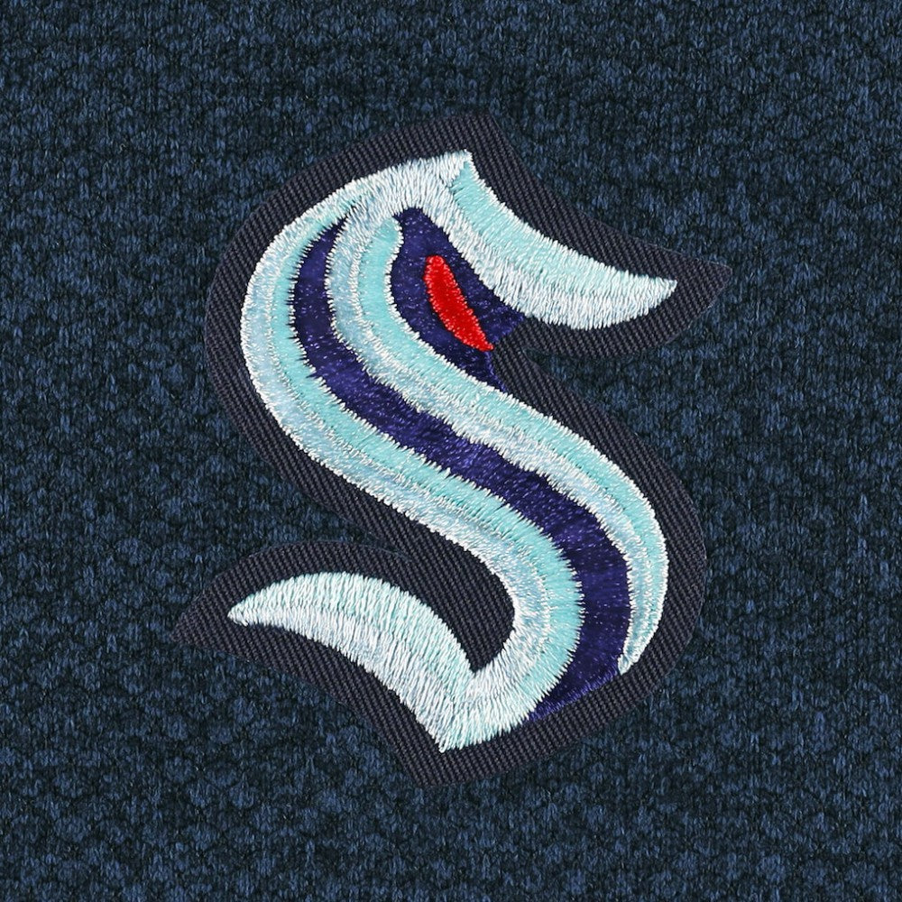 Seattle Kraken Antigua Course Quarter-Zip Jacket - Heathered Deep Sea Blue - NHL 5138528