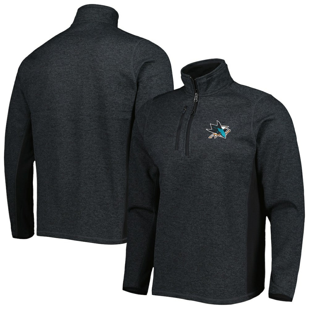 San Jose Sharks Antigua Course Quarter-Zip Jacket - Heathered Black - NHL 5138529