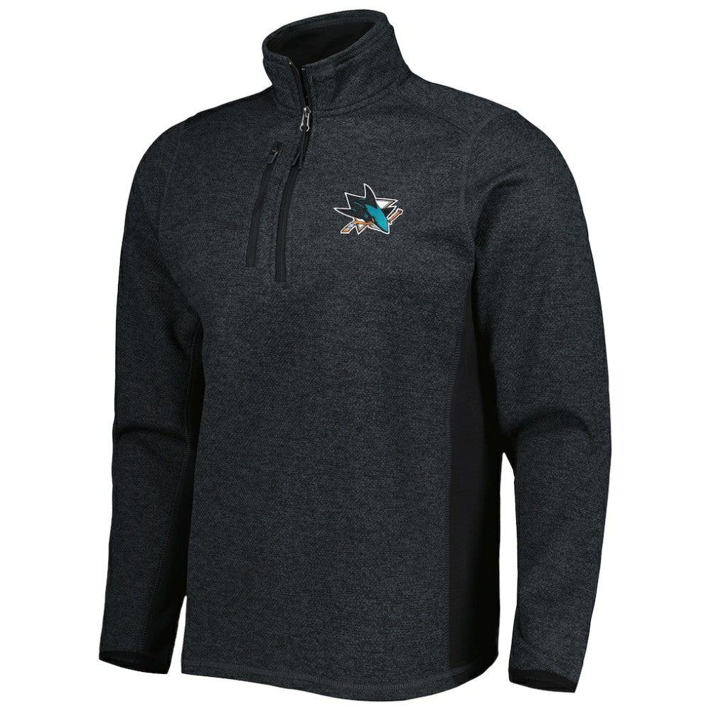 San Jose Sharks Antigua Course Quarter-Zip Jacket - Heathered Black - NHL 5138529