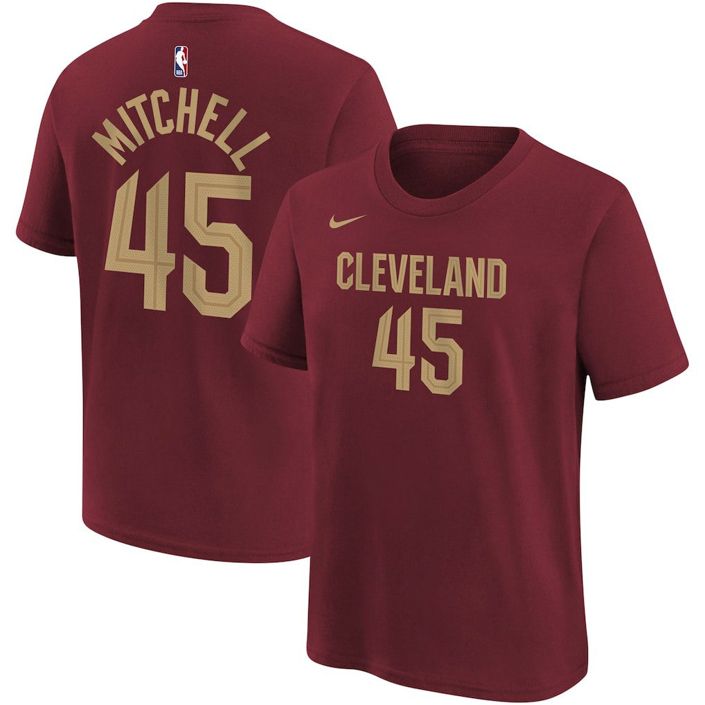 Donovan Mitchell Cleveland Cavaliers Youth Icon Edition Name & Number T-Shirt for sale Wine | Nike Lifestyle
