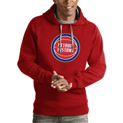 Detroit Pistons Antigua Team Logo Victory Pullover Hoodie Red