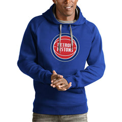 Detroit Pistons Antigua Team Logo Victory Pullover Hoodie Royal