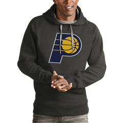 Indiana Pacers Antigua Team Logo Victory Pullover Hoodie Charcoal