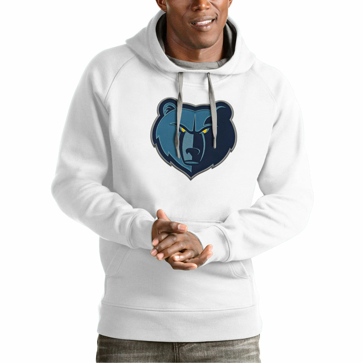 Memphis Grizzlies Antigua Team Logo Victory Pullover Hoodie White