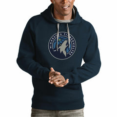 Minnesota Timberwolves Antigua Team Logo Victory Pullover Hoodie Navy