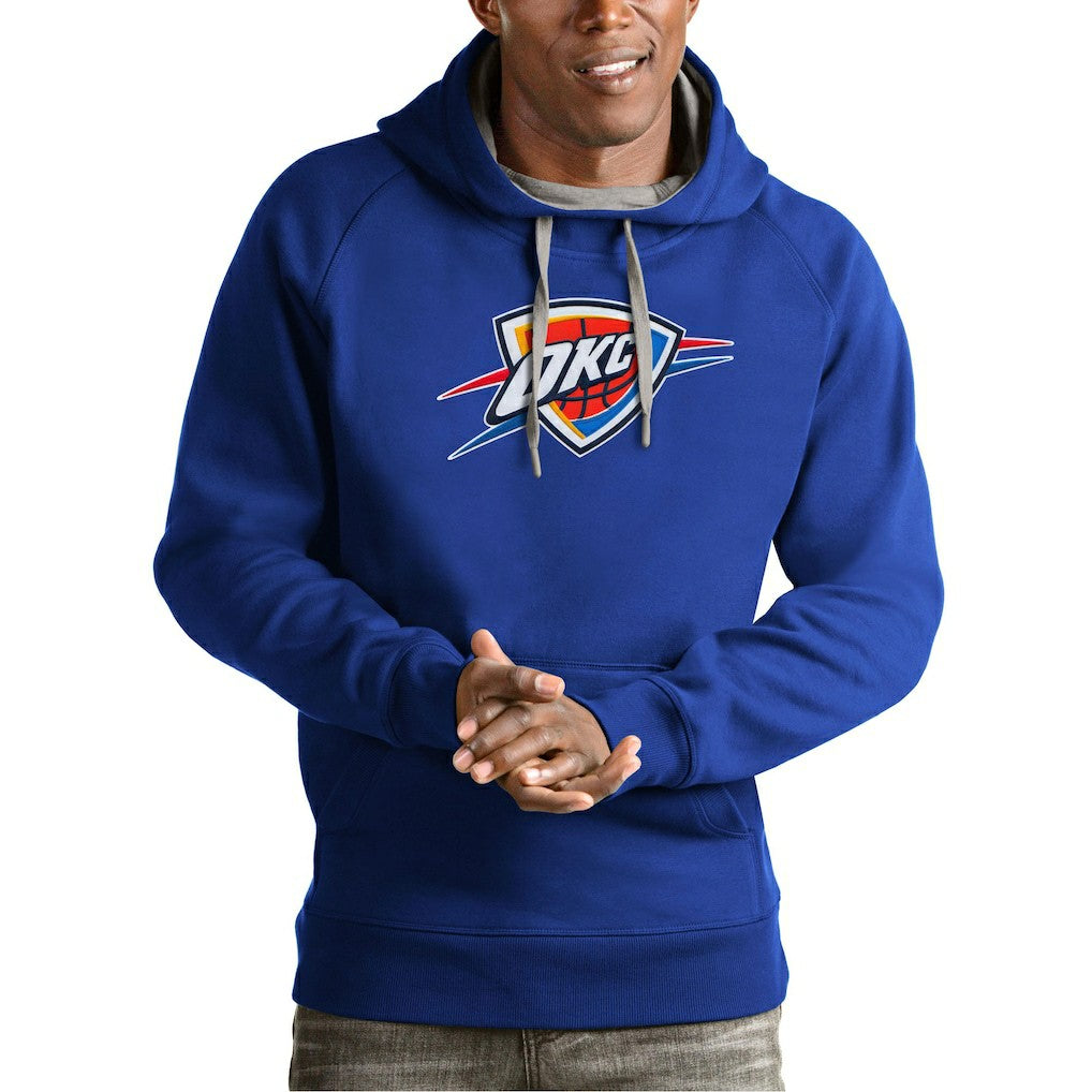 Oklahoma City Thunder Antigua Team Logo Victory Pullover Hoodie Royal