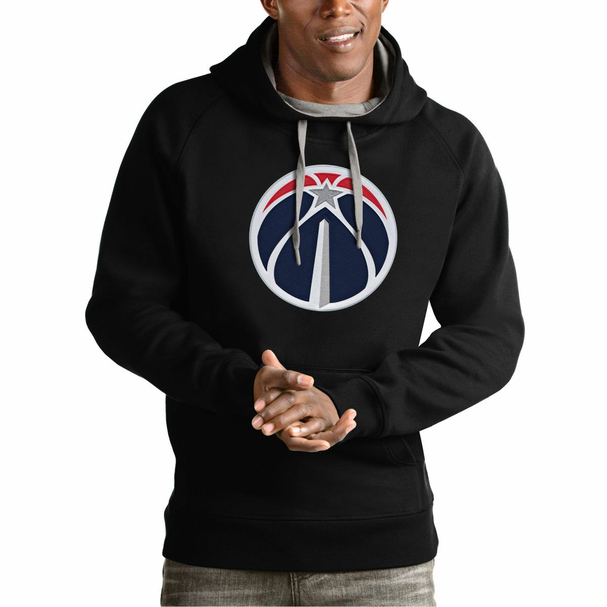 Washington Wizards Antigua Team Logo Victory Pullover Hoodie Black