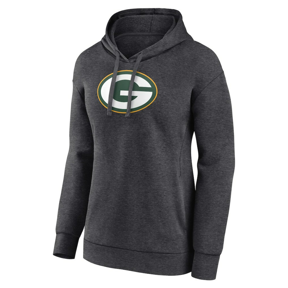 Green Bay Packers Women's Primary Logo Pullover Hoodie Charcoal