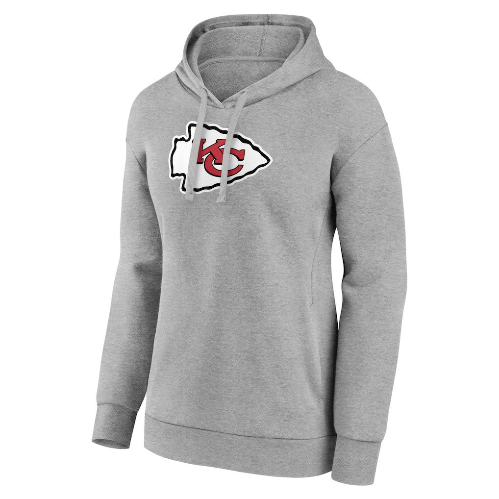 Kansas City Chiefs Women's Primary Logo Pullover Hoodie Gray