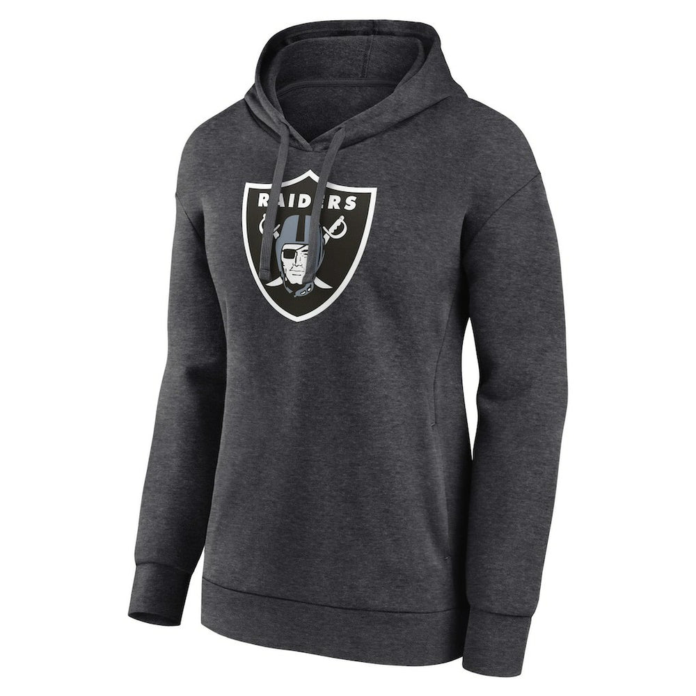 Las Vegas Raiders Women's Primary Logo Pullover Hoodie Charcoal