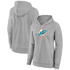 Miami Dolphins Women's Primary Logo Pullover Hoodie Gray