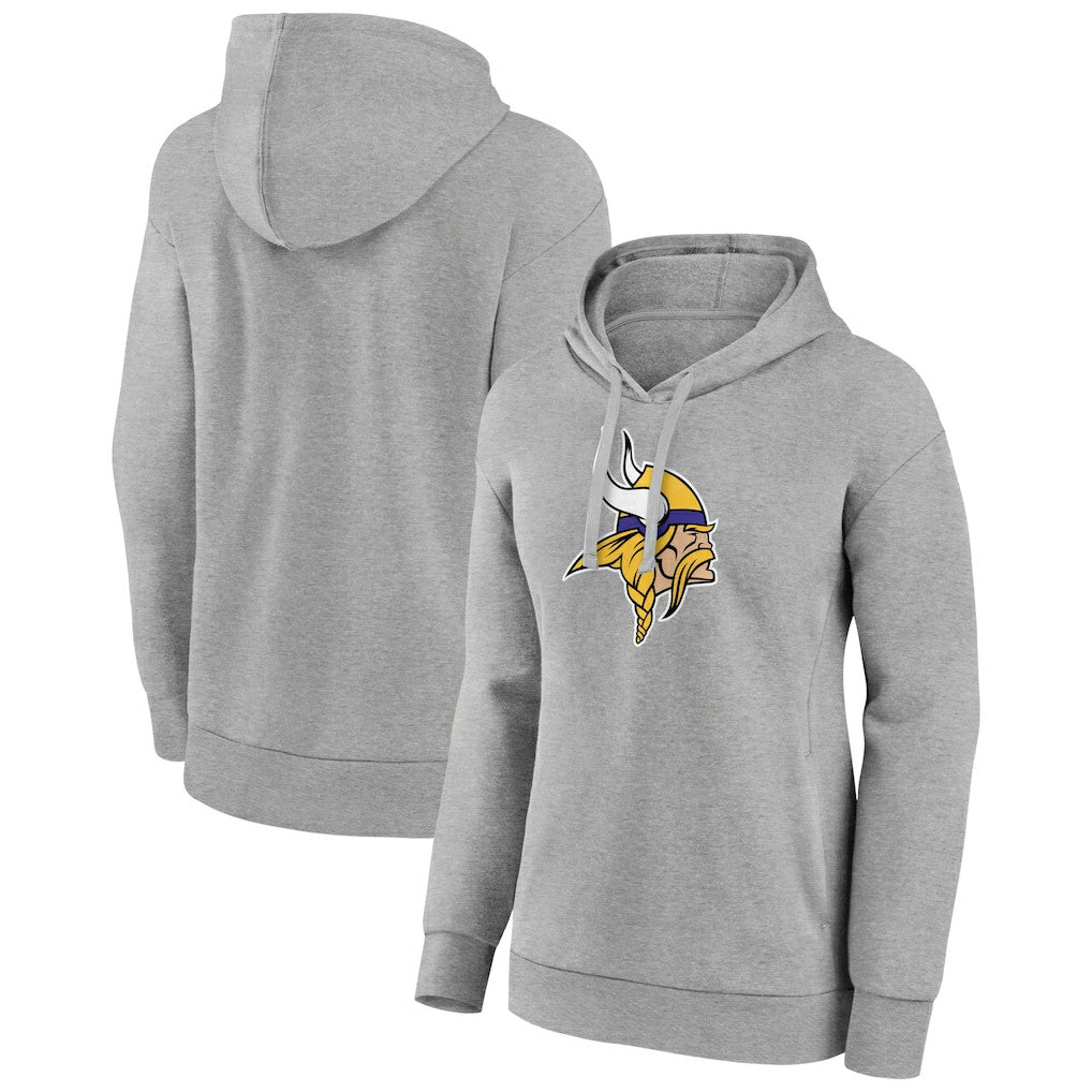 Minnesota Vikings Women's Primary Logo Pullover Hoodie Gray