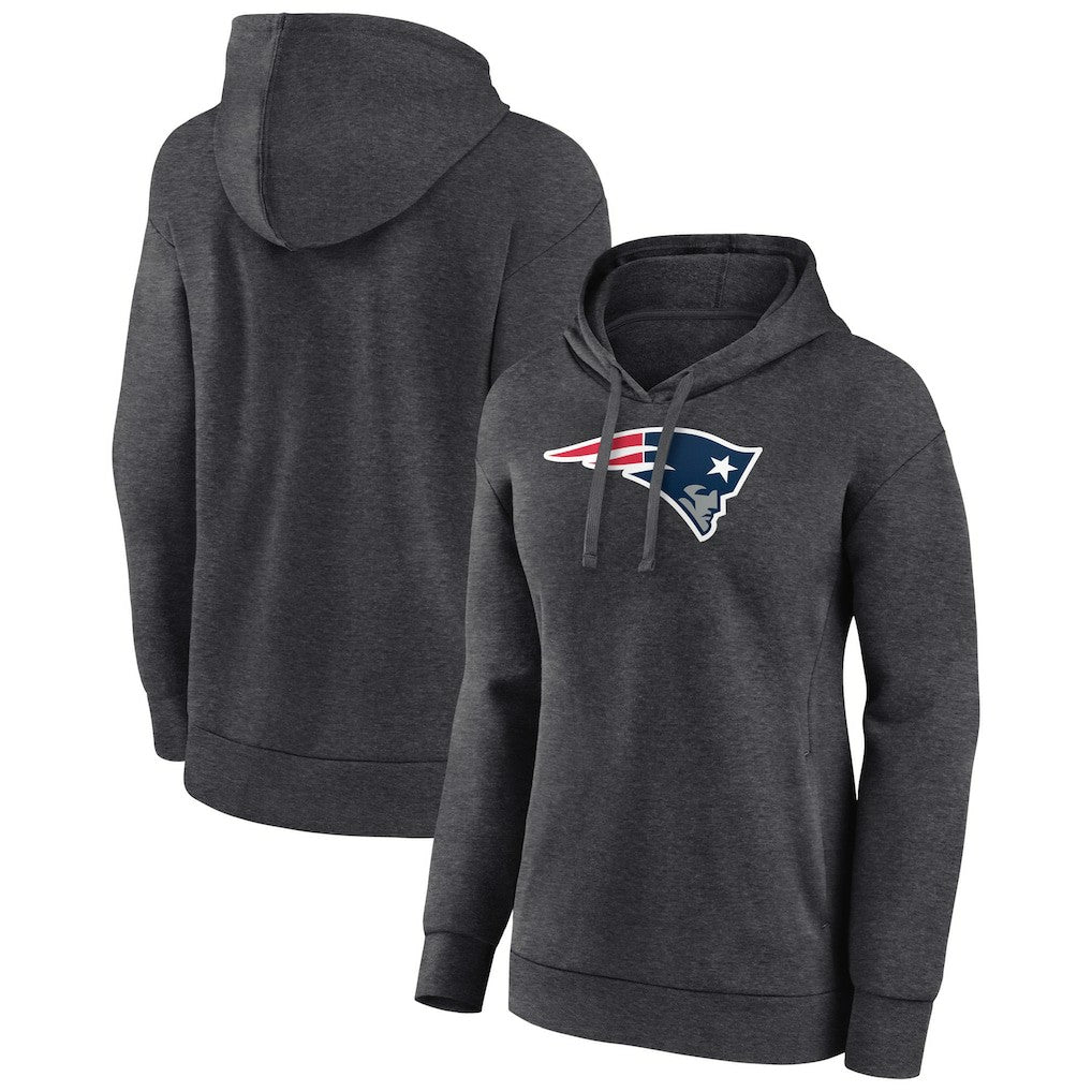 New England Patriots Women's Primary Logo Pullover Hoodie Charcoal