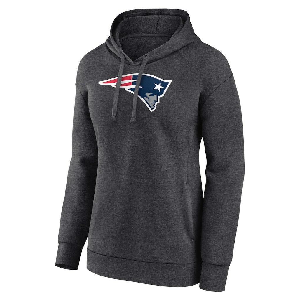 New England Patriots Women's Primary Logo Pullover Hoodie Charcoal