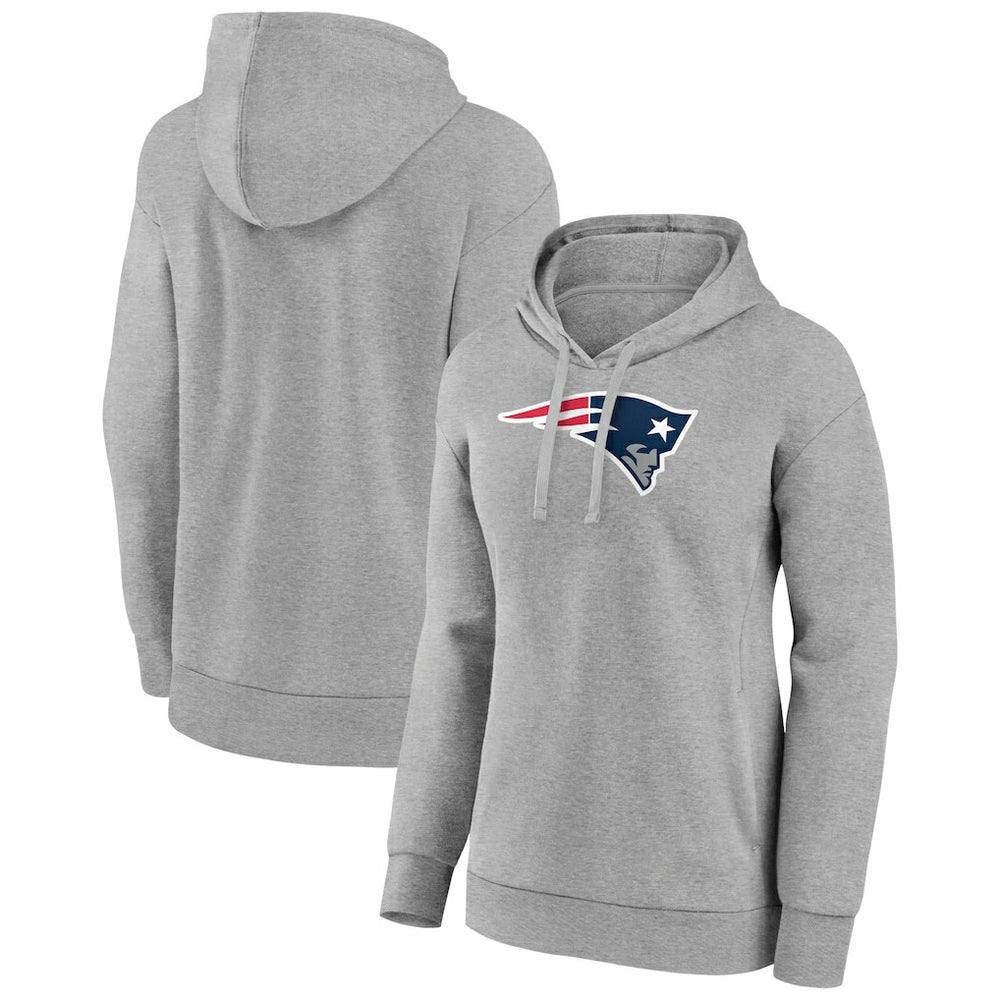 New England Patriots Women's Primary Logo Pullover Hoodie Gray
