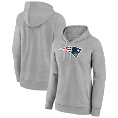 New England Patriots Women's Primary Logo Pullover Hoodie Gray