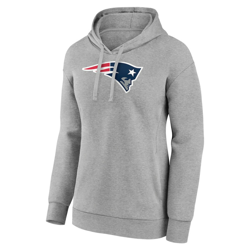 New England Patriots Women's Primary Logo Pullover Hoodie Gray