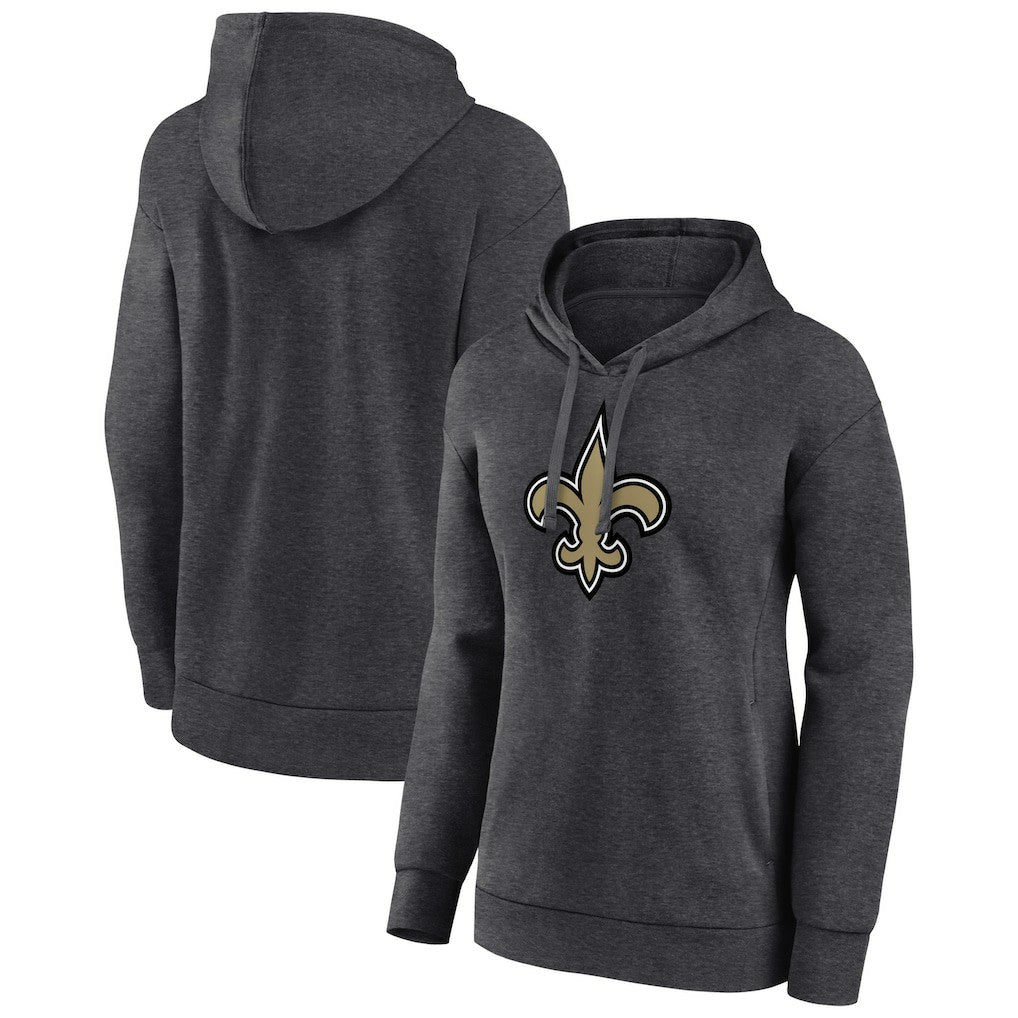 New Orleans Saints Women's Primary Logo Pullover Hoodie Charcoal
