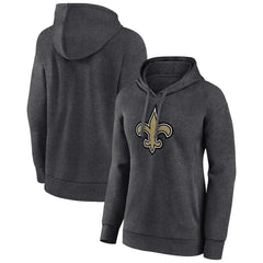 New Orleans Saints Women's Primary Logo Pullover Hoodie Charcoal