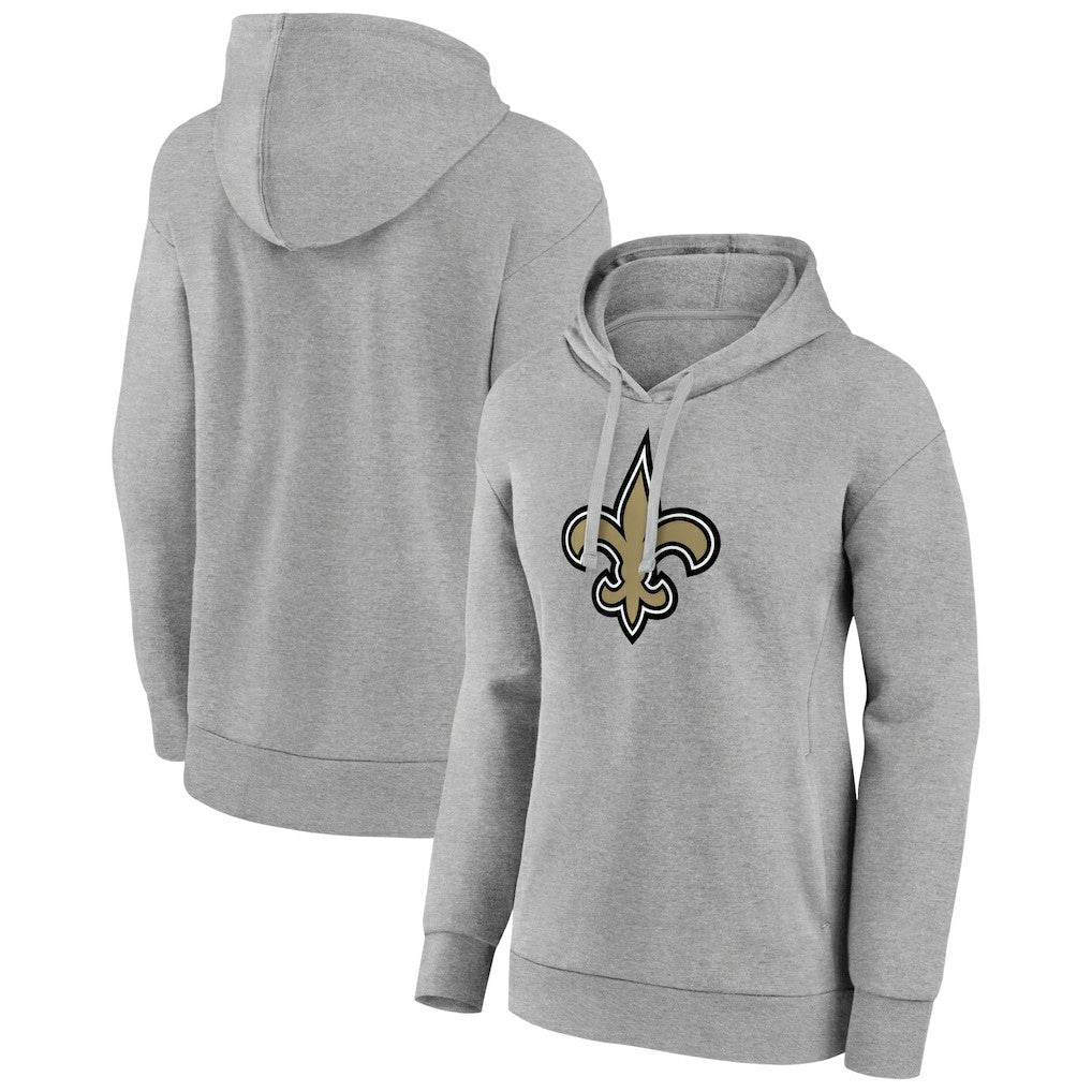 New Orleans Saints Women's Primary Logo Pullover Hoodie Gray