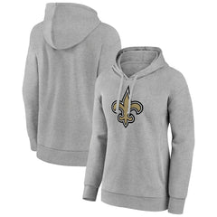 New Orleans Saints Women's Primary Logo Pullover Hoodie Gray