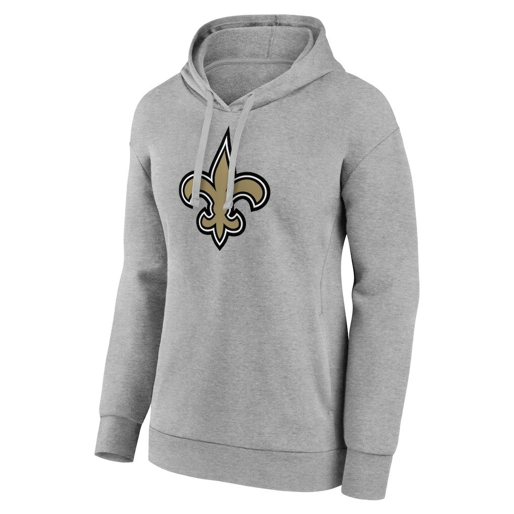 New Orleans Saints Women's Primary Logo Pullover Hoodie Gray